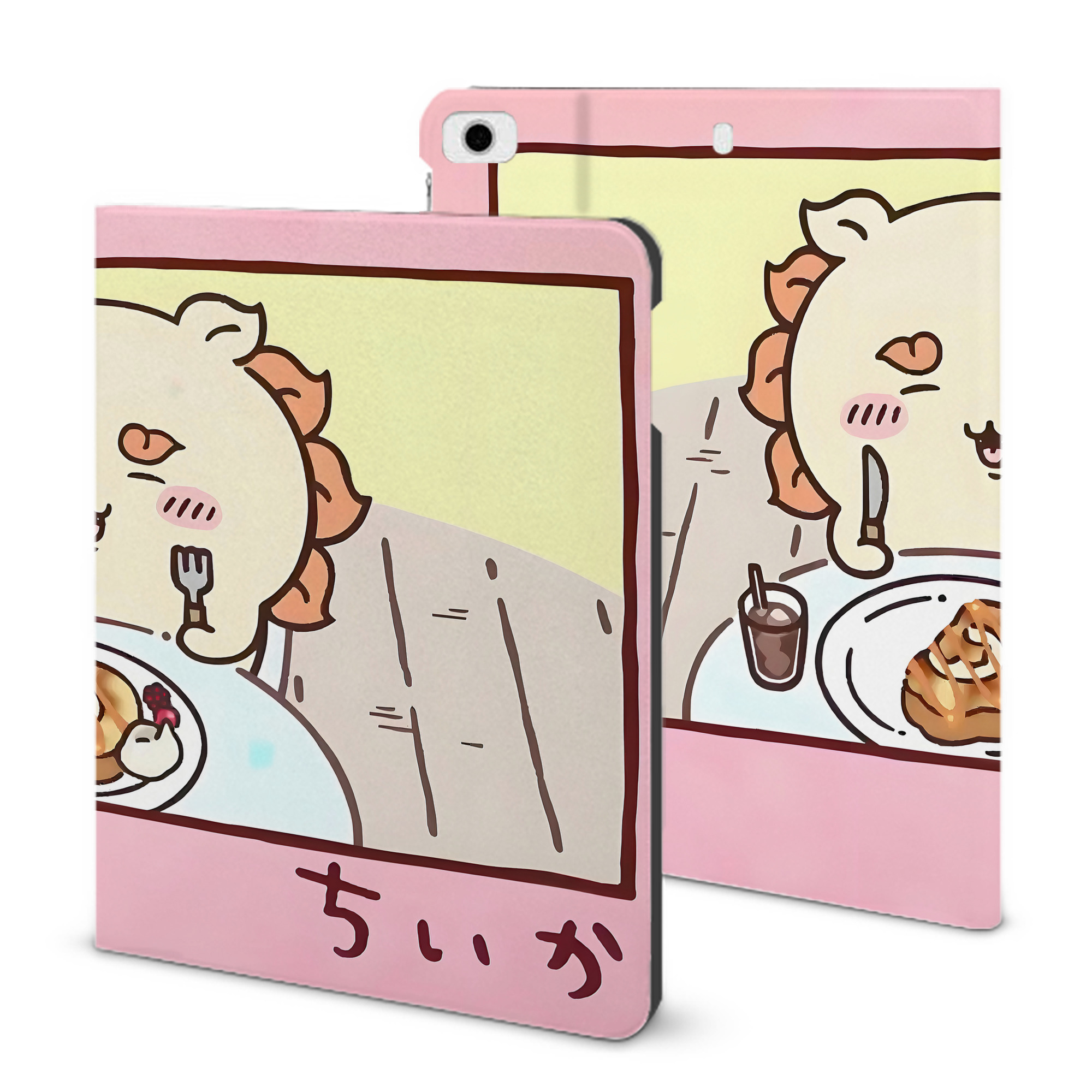 （画像用） ちいかわ Chii-kawa IPad ケース ブック型 PUレザー TPU 耐衝撃 軽量 薄型 ペン収納なし 全面保護 IPad 各モデル対応